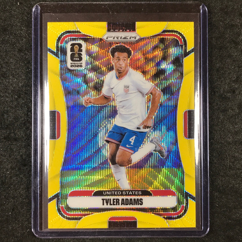 2026 Prizm FIFA World Cup TYLER ADAMS Yellow Wave /180 #442