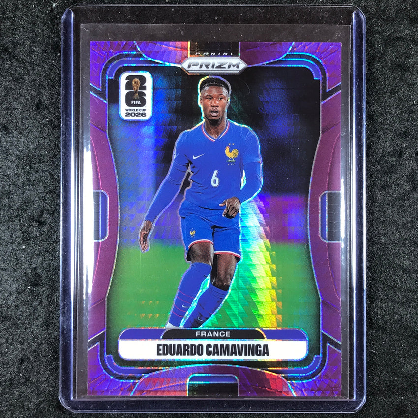 2026 Prizm FIFA World Cup EDUARDO CAMAVINGA Purple Hyper /299 #23