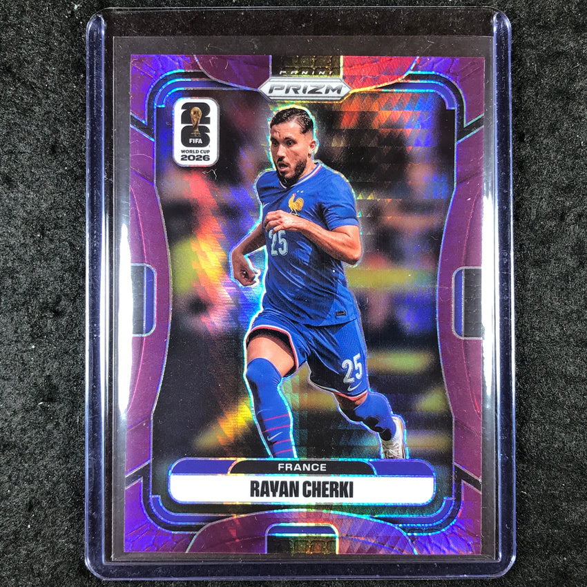 2026 Prizm FIFA World Cup RAYAN CHERKI Purple Hyper /299 #24