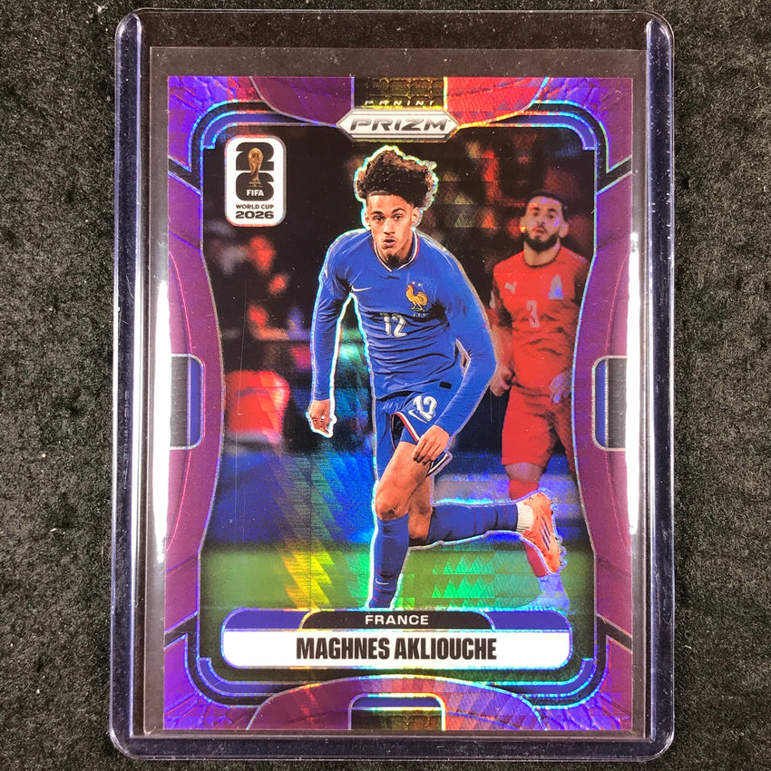 2026 Prizm FIFA World Cup MAGHNES AKLIOUCHE Purple Hyper /299 #30