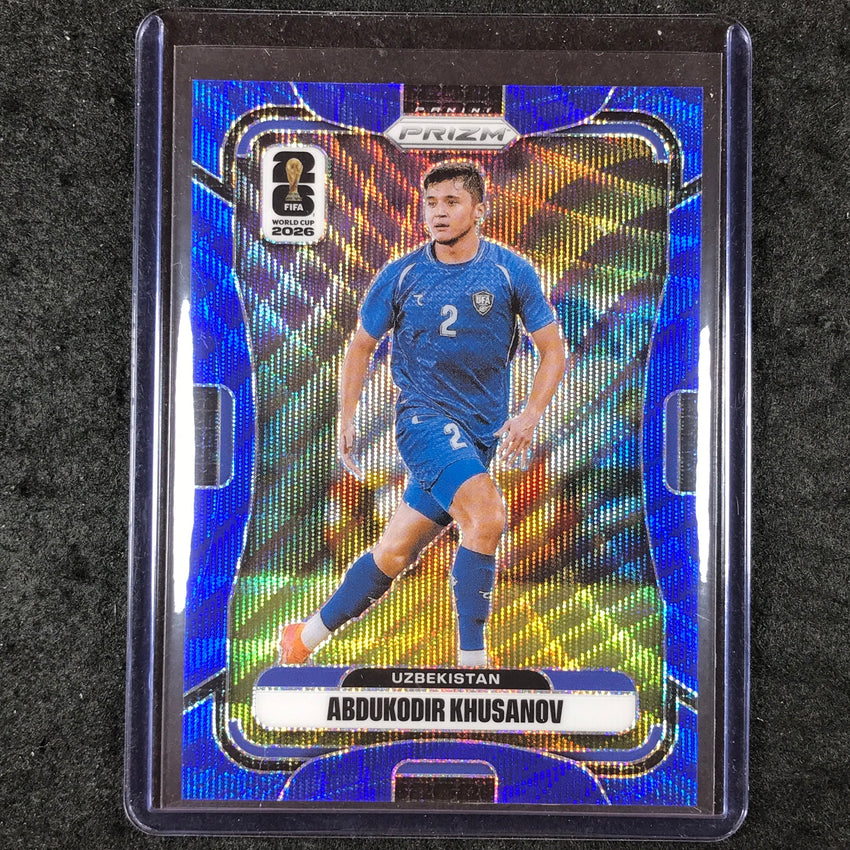 2026 Prizm FIFA World Cup ABDUKODIR KHUSANOV Blue Wave 27/55 #446
