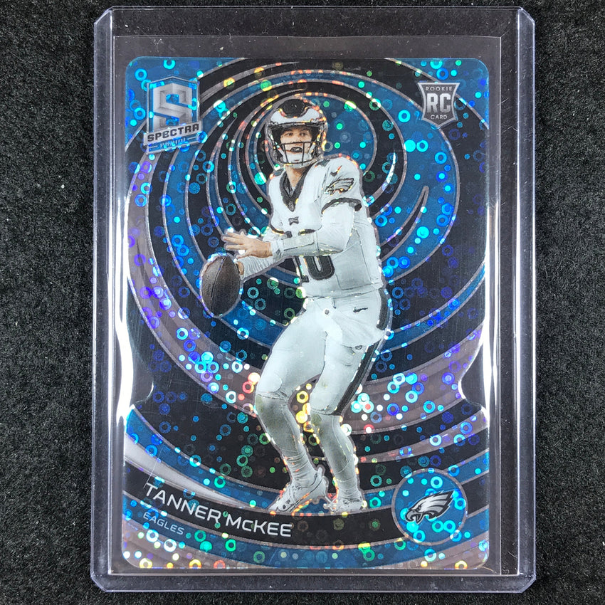 2023 Spectra Football TANNER MCKEE Rookie Base Blue Neon Die-Cut 9/50