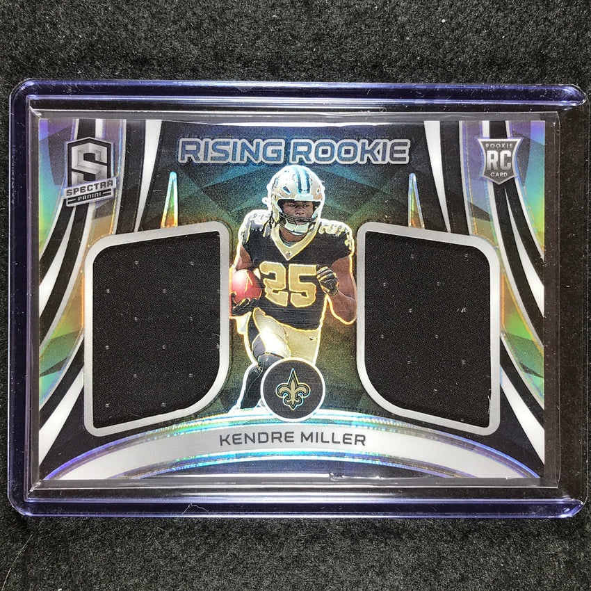 2023 Spectra Football KENDRE MILLER Rising Rookie Dual Jersey Relic 88/99