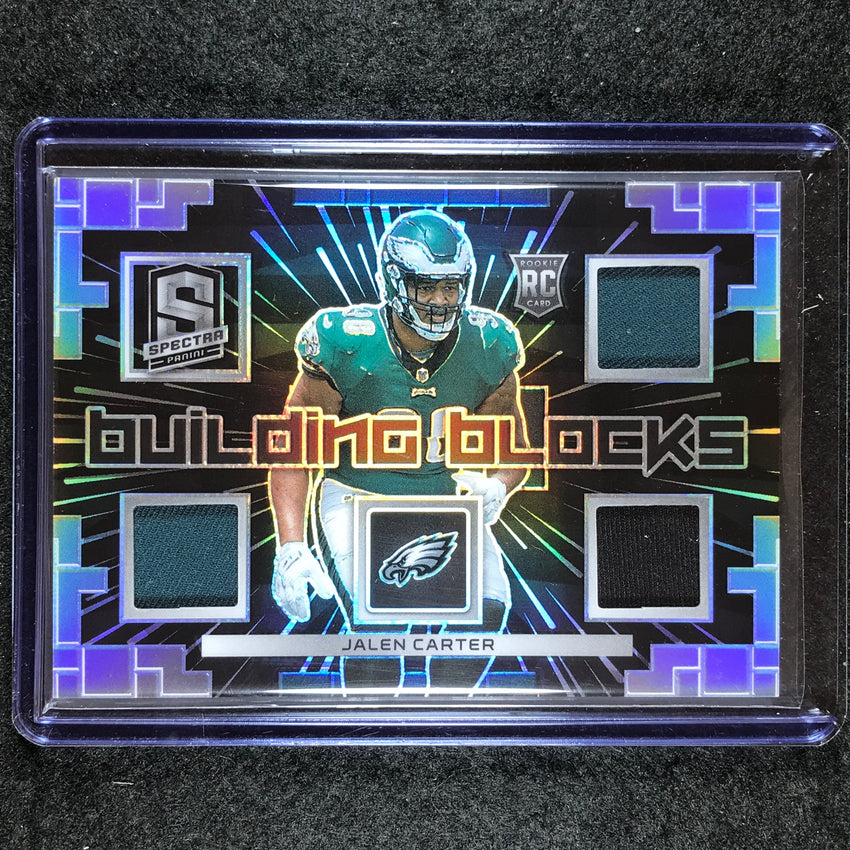 2023 Spectra Football JALEN CARTER Building Blocks Rookie Triple Jersey 30/75