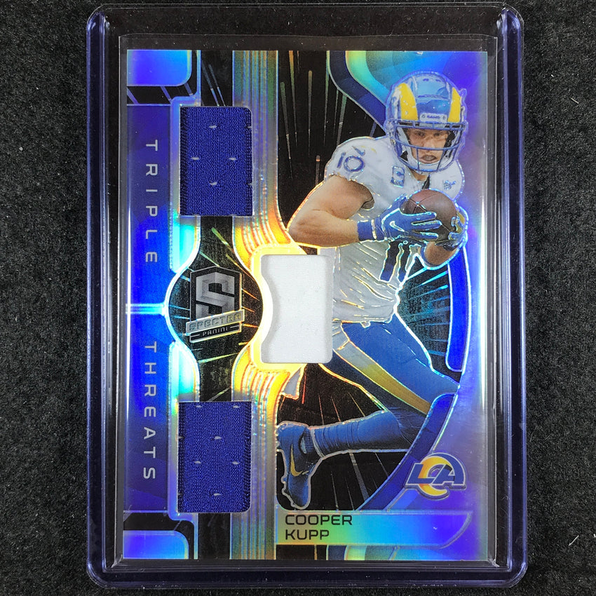 2023 Spectra Football COOPER KUPP Triple Threats Jersey Relic Hyper 11/75