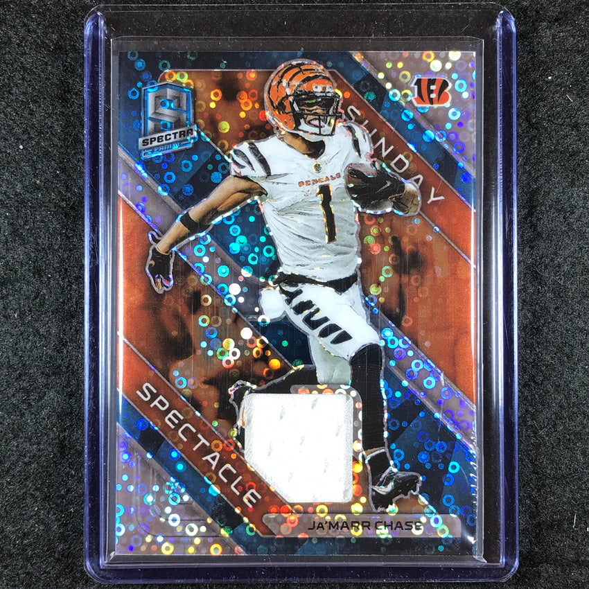 2023 Spectra Football JA'MARR CHASE Sunday Spectacle Jersey Relic Blue 54/60