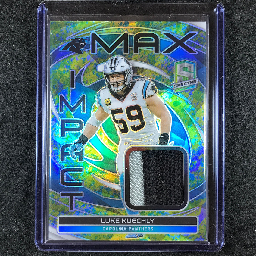 2023 Spectra Football LUKE KUECHLY Max Impact Patch Relic Splatter Neon 5/8