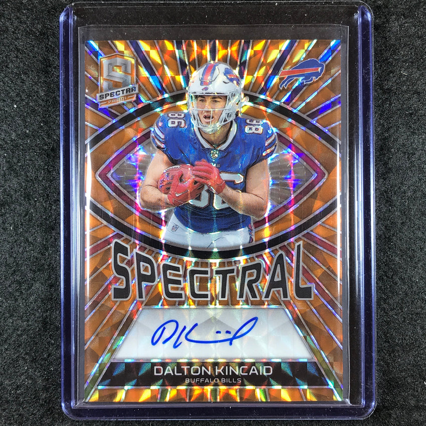 2023 Spectra Football DALTON KINCAID Spectral Signatures Auto Orange Neon 3/10