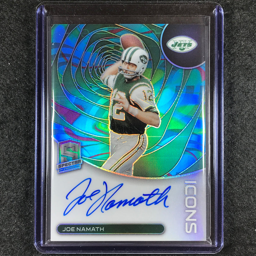 2023 Spectra Football JOE NAMATH Icons Auto Marble Neon 4/4