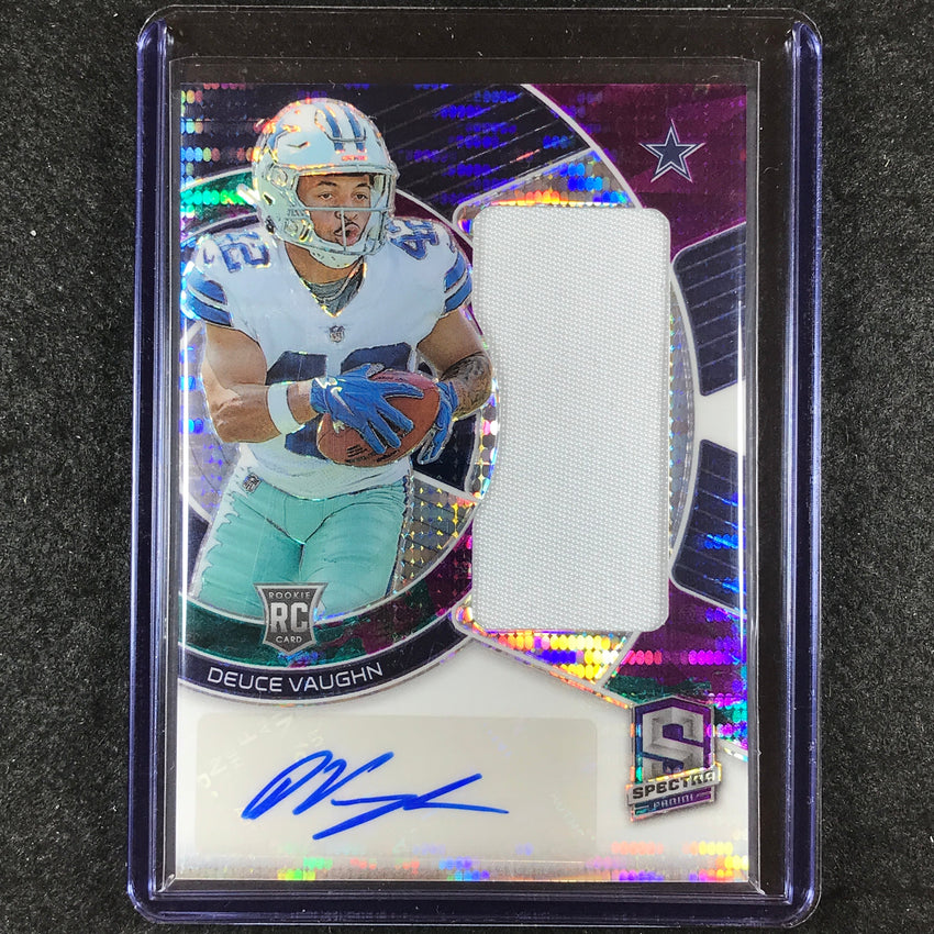 2023 Spectra Football DEUCE VAUGHN Radiant Rookie Jersey Auto Celestial 21/75