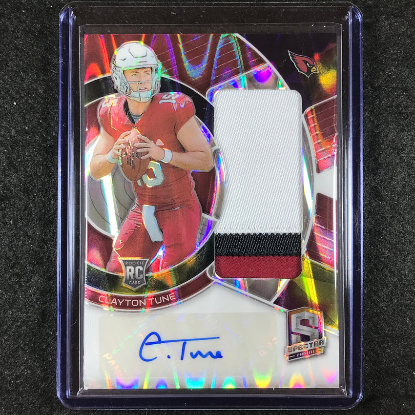 2023 Spectra Football CLAYTON TUNE Radiant Rookie Patch Auto Supernova 55/70