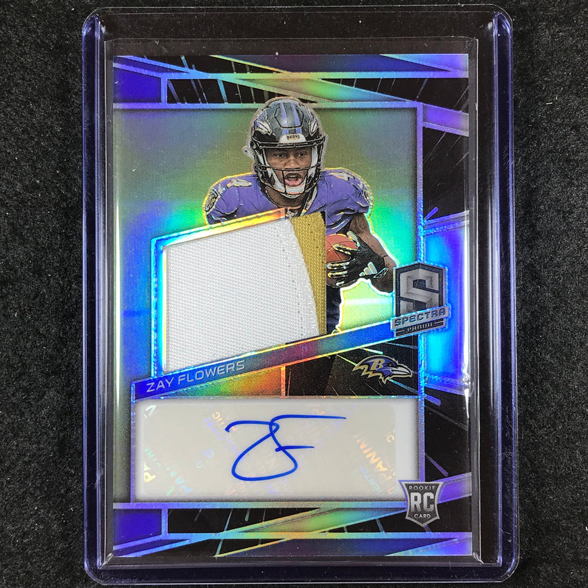 2023 Spectra Football ZAY FLOWERS Rookie Patch Auto Hyper 45/60