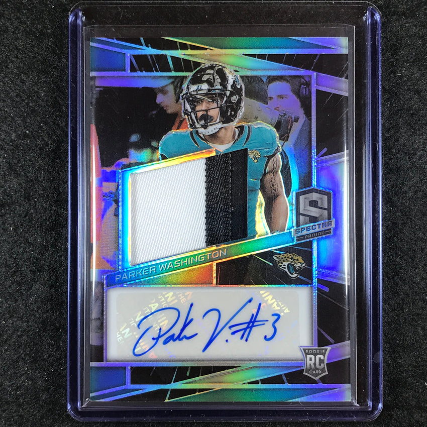 2023 Spectra Football PARKER WASHINGTON Rookie Patch Auto Hyper 30/60