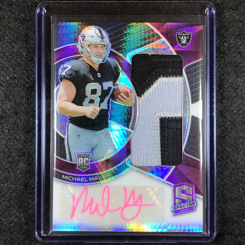 2023 Spectra Football MICHAEL MAYER Radiant Rookie Patch Auto Pink Neon 13/25