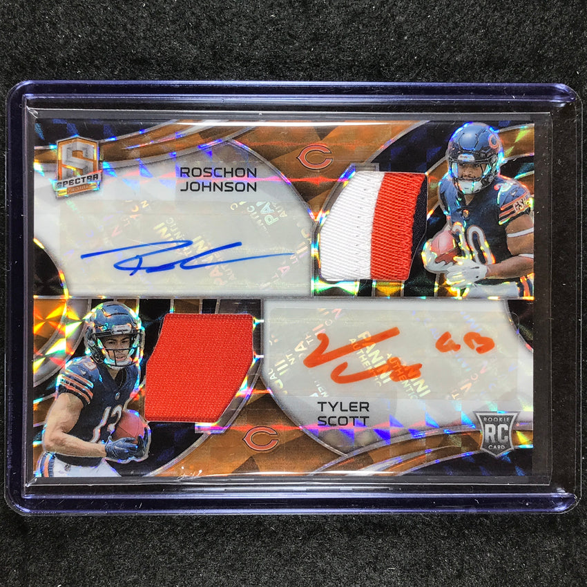 2023 Spectra Football ROSCHON JOHNSON TYLER SCOTT Rookie Dual Patch Auto 11/15