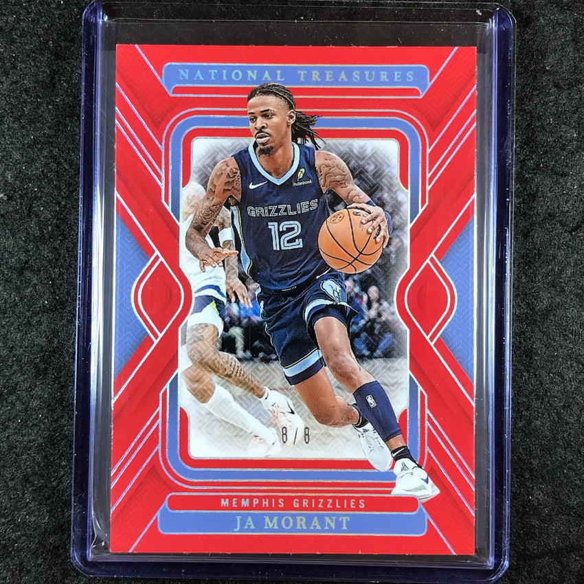2024-25 National Treasures JA MORANT Base International Red 8/8 #75