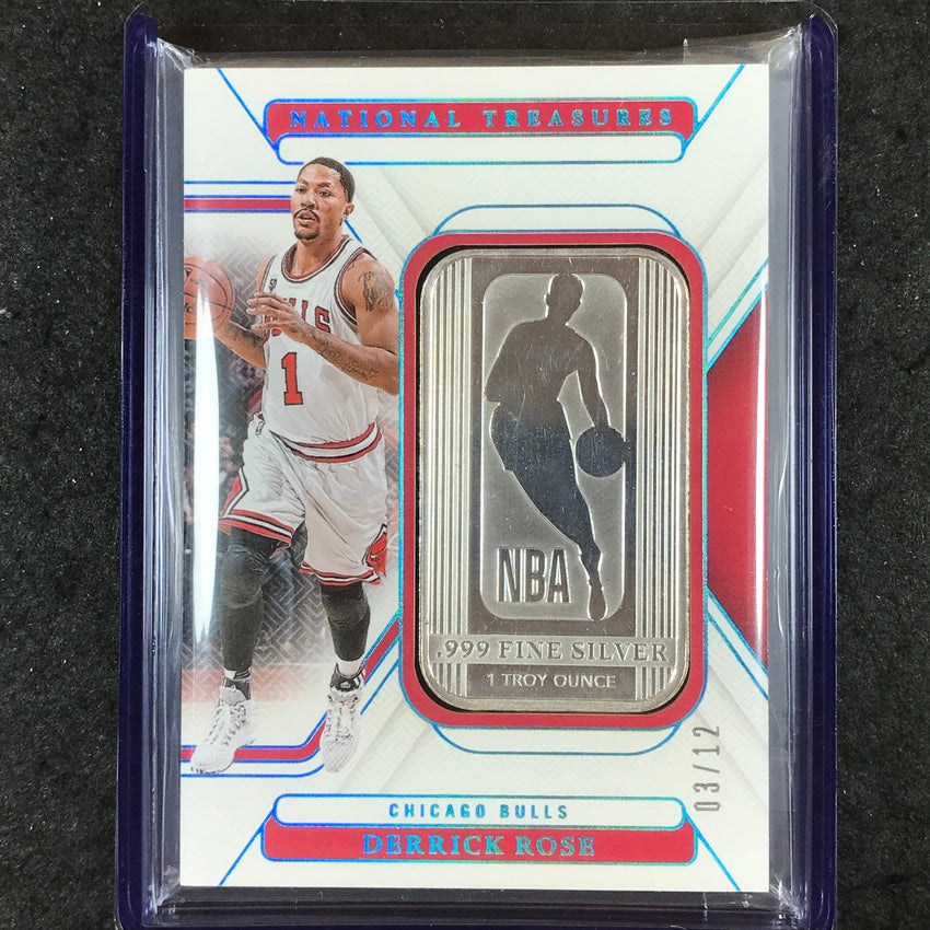 2024-25 National Treasures DERRICK ROSE Silver NBA Logo 3/12 #9