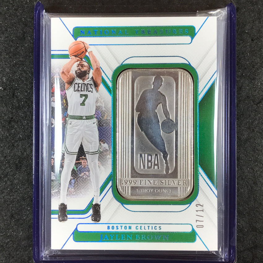 2024-25 National Treasures JAYLEN BROWN Silver NBA Logo 7/12 #37