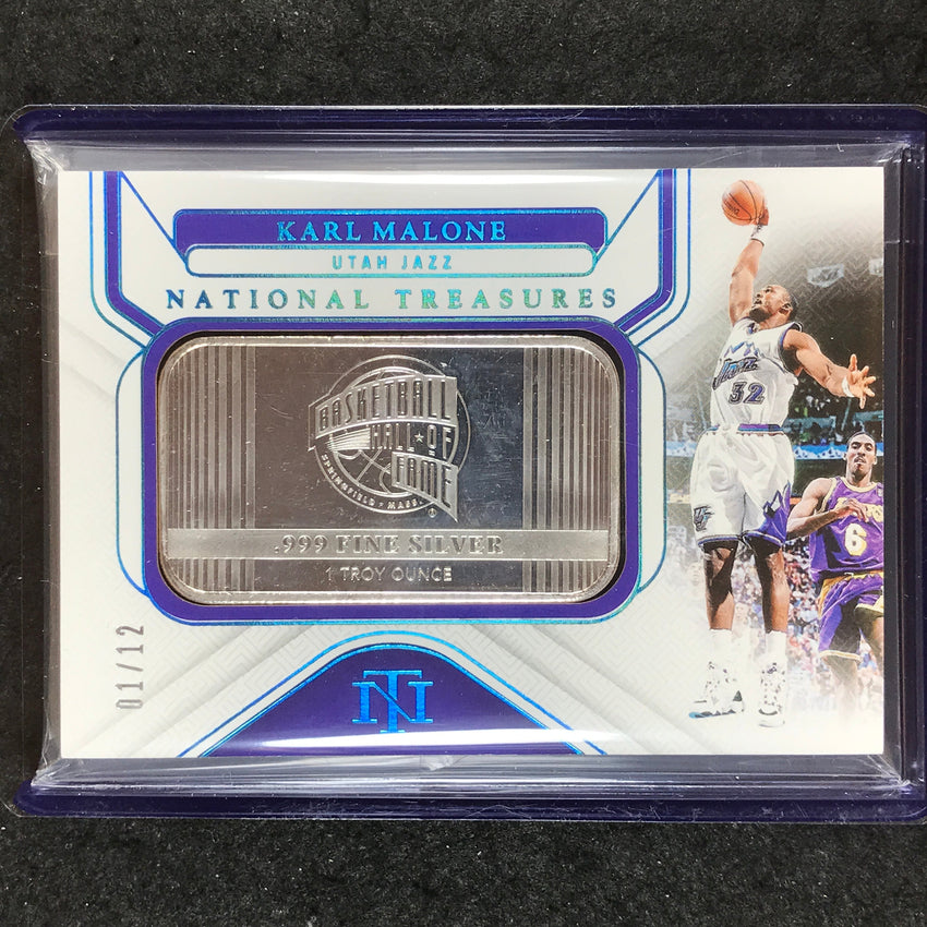2024-25 National Treasures KARL MALONE Silver HOF Logo 1/12 #9