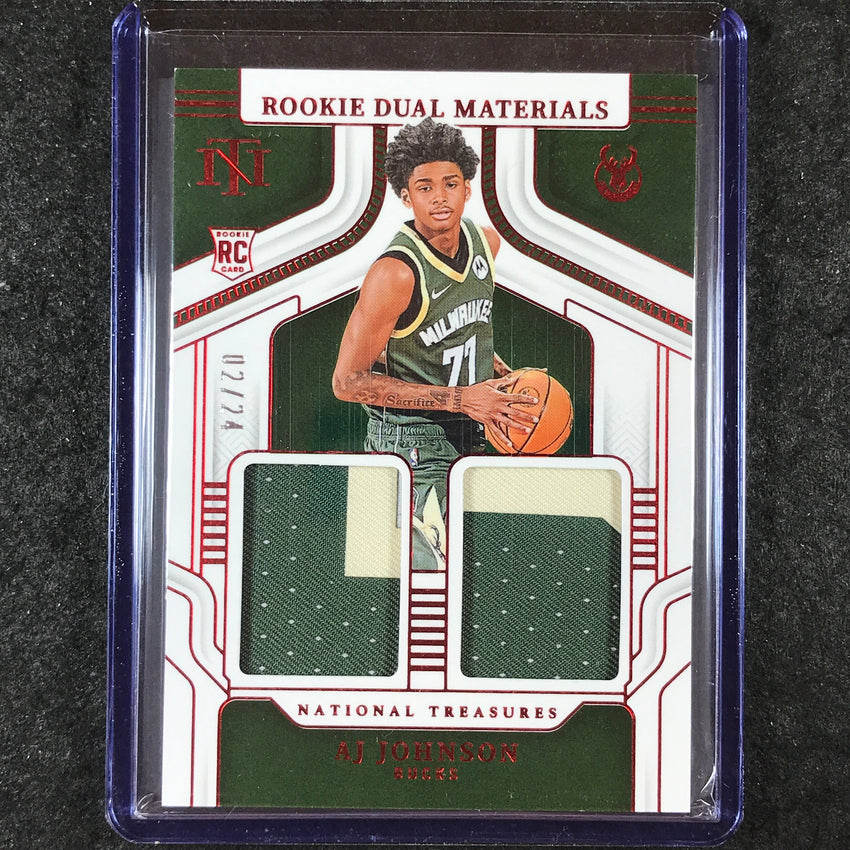 2024-25 National Treasures AJ JOHNSON Rookie Dual Materials Patch 2/24