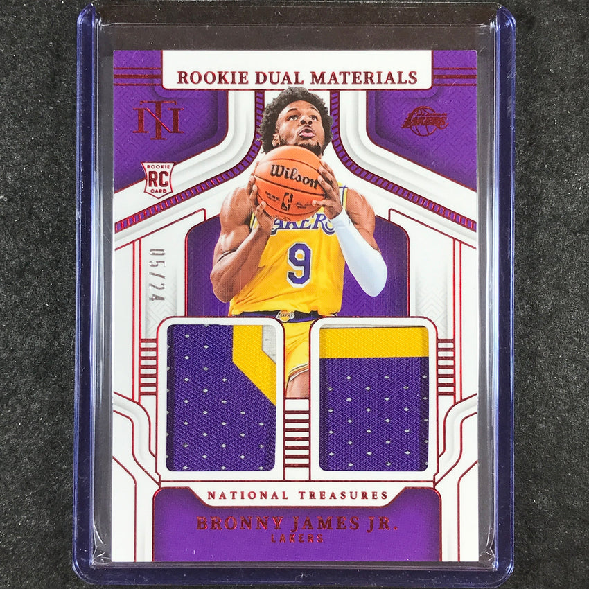2024-25 National Treasures BRONNY JAMES JR. Rookie Dual Materials Patch 5/24