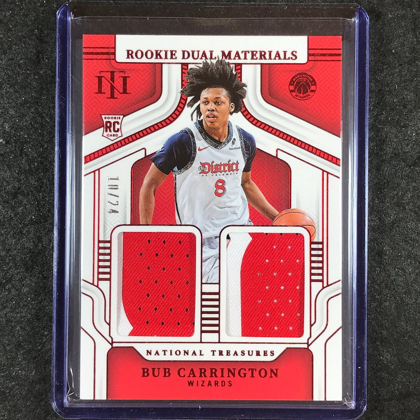 2024-25 National Treasures BUB CARRINGTON Rookie Dual Materials Patch 10/24