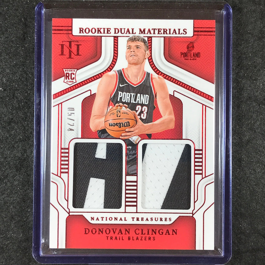2024-25 National Treasures DONOVAN CLINGAN Rookie Dual Materials Patch 5/24