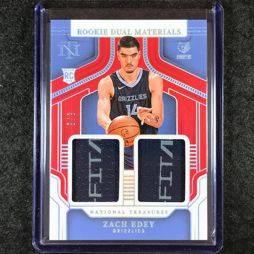 2024-25 National Treasures ZACH EDEY Rookie Dual Materials Patch Red 3/8