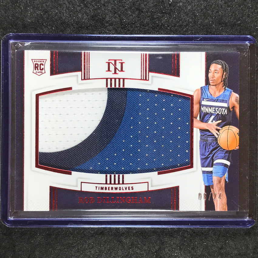 2024-25 National Treasures ROB DILLINGHAM Rookie Jumbo Materials Patch 8/24