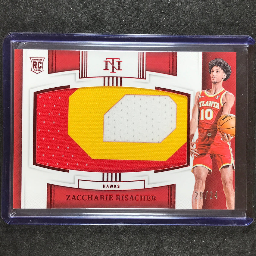 2024-25 National Treasures ZACCHARIE RISACHER Rookie Jumbo Materials Patch 20/24