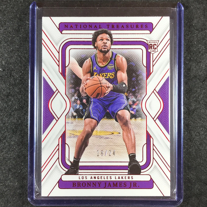 2024-25 National Treasures BRONNY JAMES JR. Rookie Base International 18/24 #64