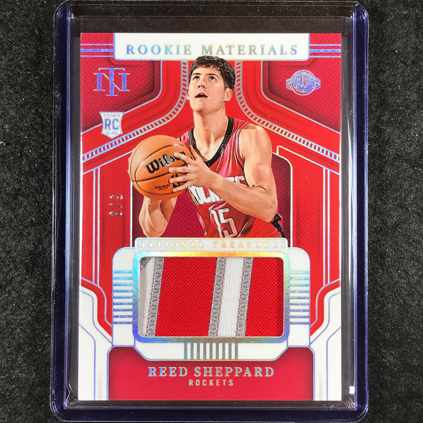 2024-25 National Treasures REED SHEPPARD Rookie Materials Patch Red 5/8