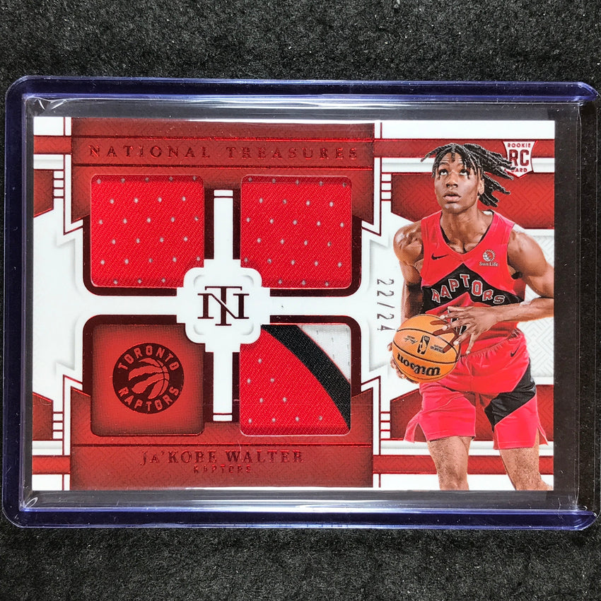2024-25 National Treasures JA'KOBE WALTER Rookie Triple Materials Patch 22/24