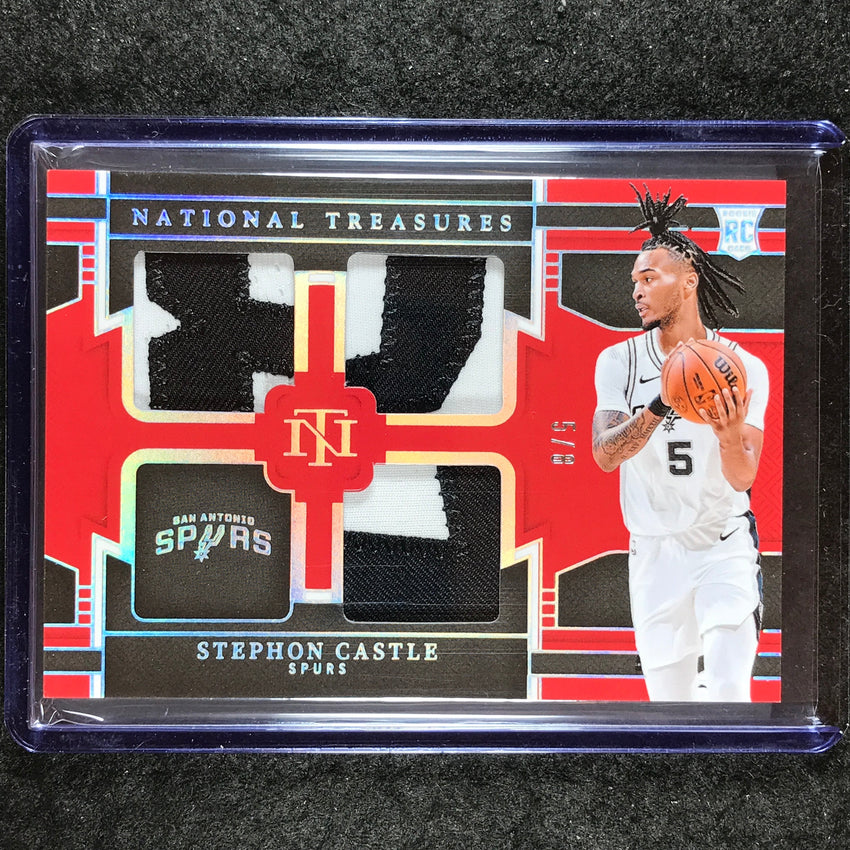 2024-25 National Treasures STEPHON CASTLE Rookie Triple Materials Patch Red 5/8