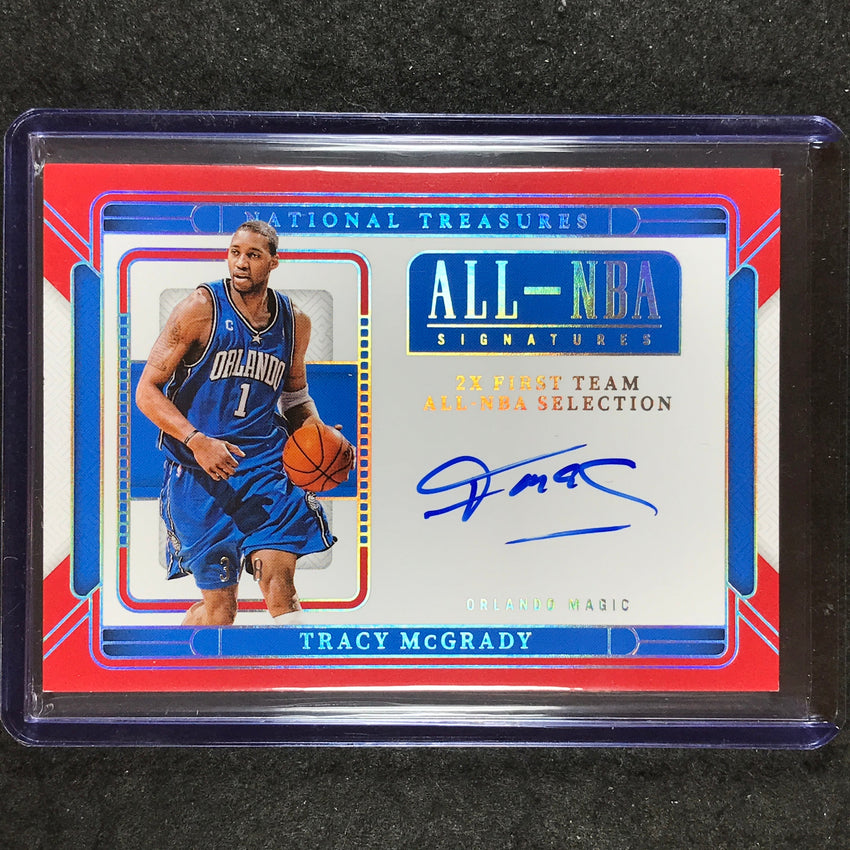 2024-25 National Treasures TRACY MCGRADY All-NBA Auto International Red 3/8