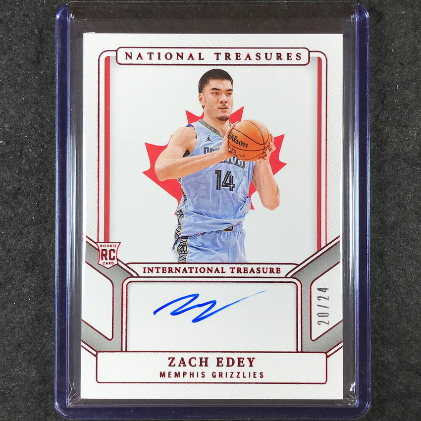 2024-25 National Treasures ZACH EDEY International Treasure Rookie Auto 20/24