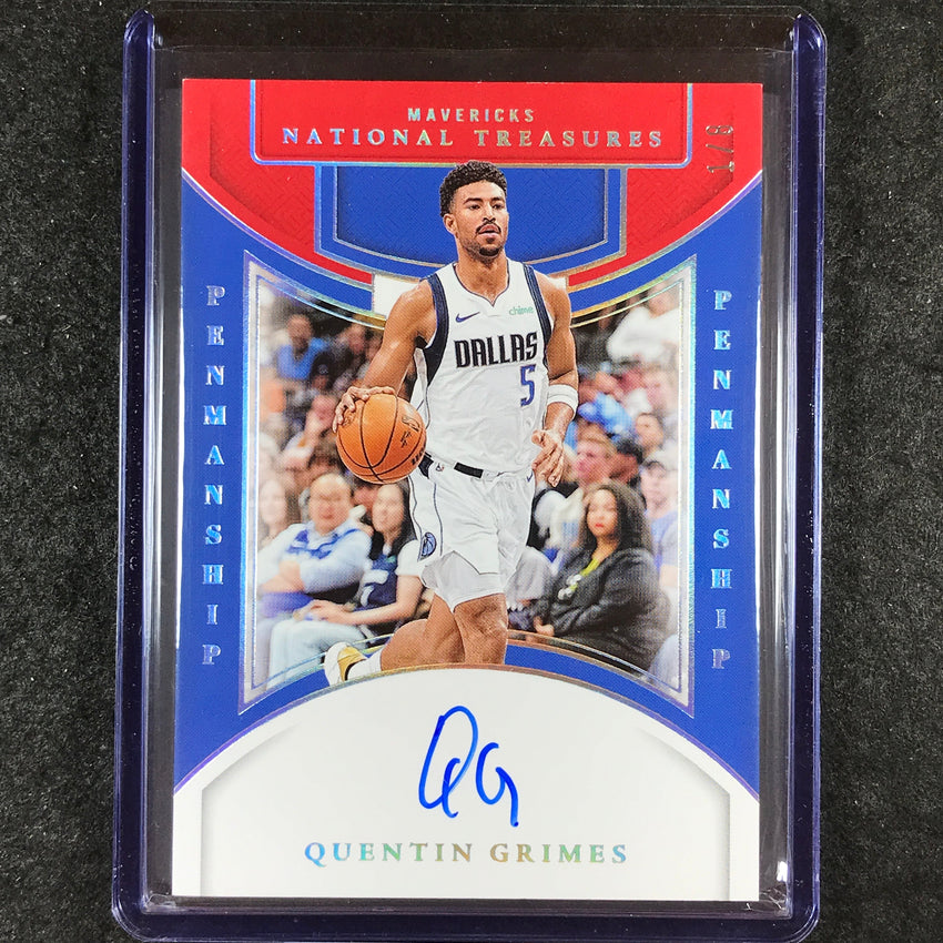 2024-25 National Treasures QUENTIN GRIMES Penmanship Auto International Red 1/8