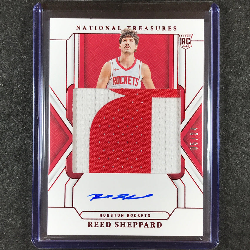 2024-25 National Treasures REED SHEPPARD Rookie Patch Auto International 5/24