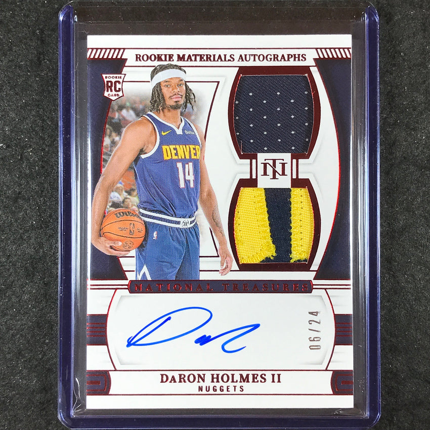 2024-25 National Treasures DARON HOLMES II Rookie Materials Dual Patch Auto 6/24