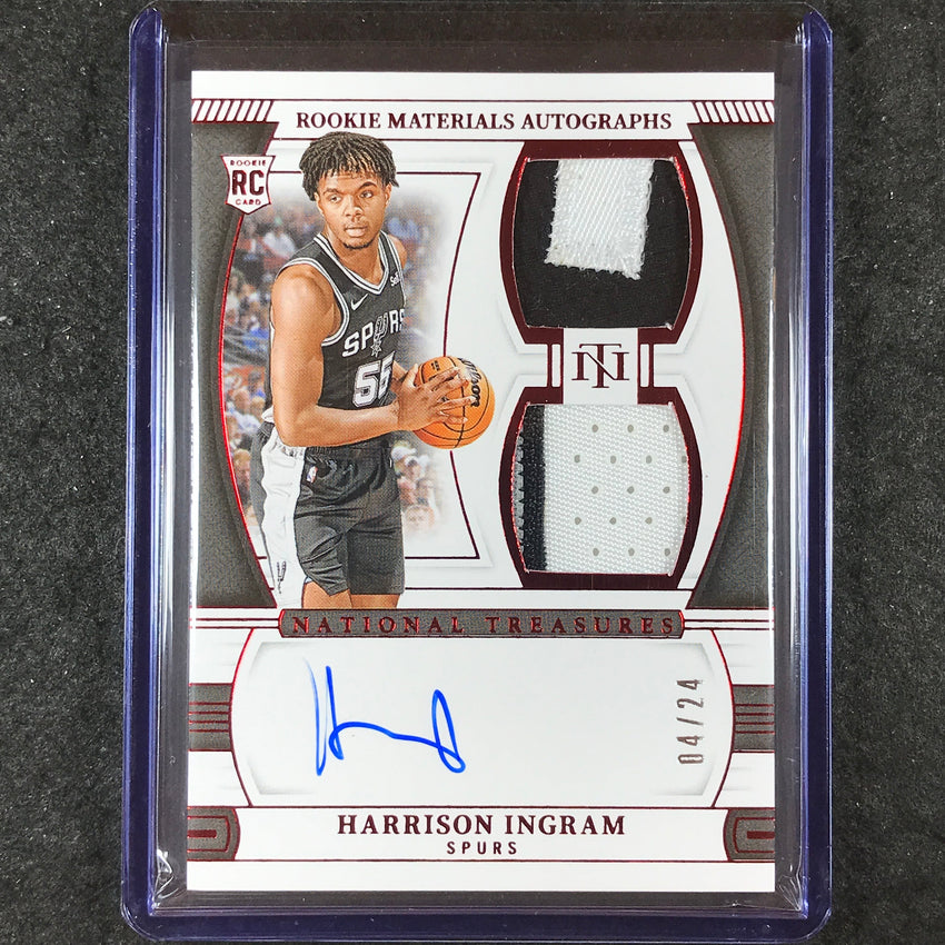 2024-25 National Treasures HARRISON INGRAM Rookie Materials Dual Patch Auto 4/24
