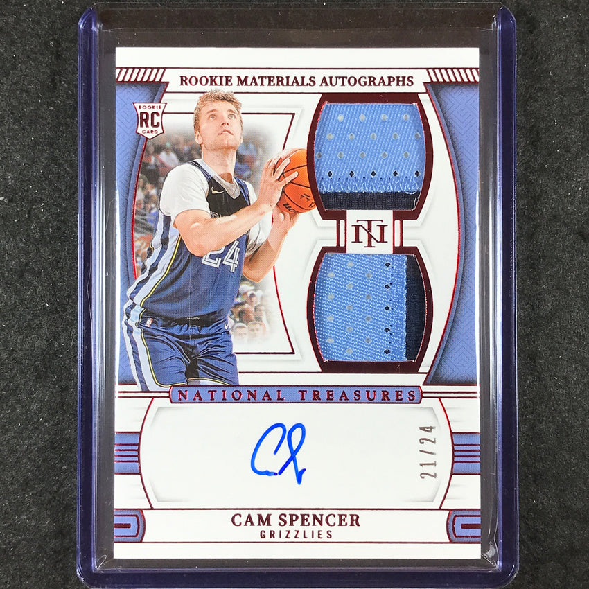 2024-25 National Treasures CAM SPENCER Rookie Materials Dual Patch Auto 21/24