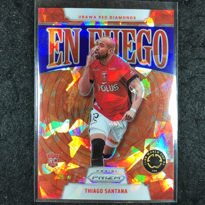 2025 Prizm FIFA Club World Cup THIAGO SANTANA En Fuego Rookie Blue Ice 13/99 #3
