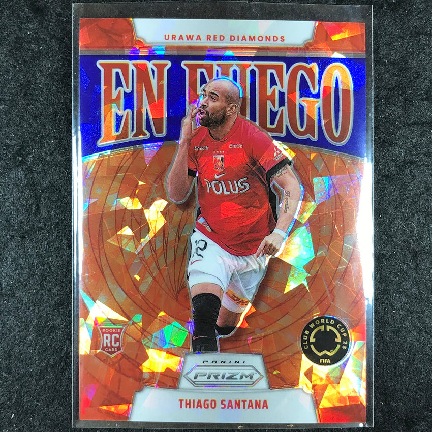 2025 Prizm FIFA Club World Cup THIAGO SANTANA En Fuego Rookie Blue Ice 27/99 #3