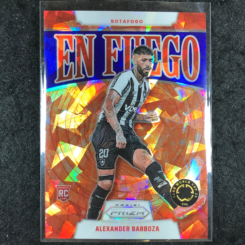 2025 Prizm FIFA Club World Cup ALEXANDER BARBOZA En Fuego Rookie Blue Ice 42/99
