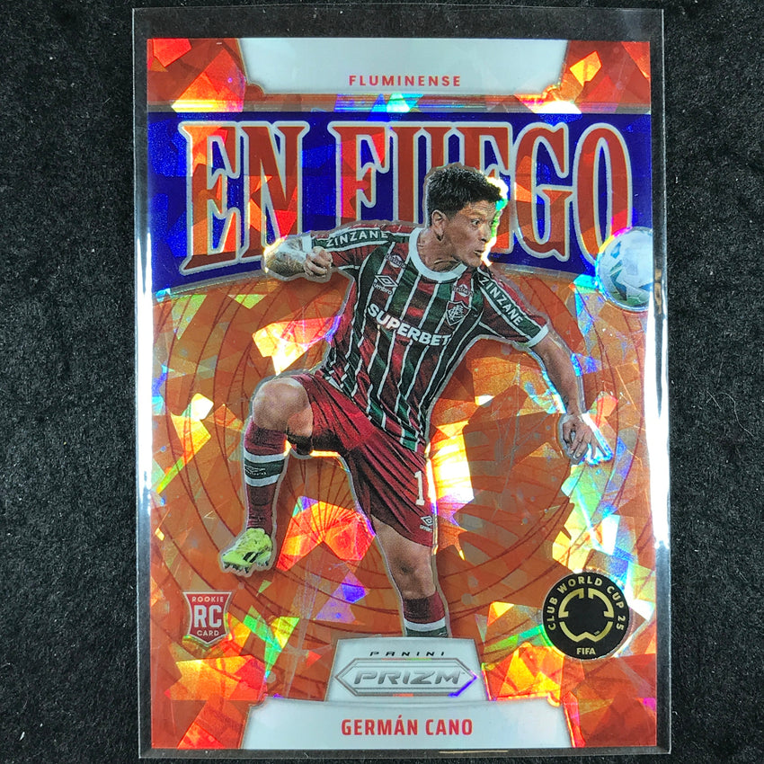 2025 Prizm FIFA Club World Cup GERMAN CANO En Fuego Rookie Blue Ice 92/99 #15
