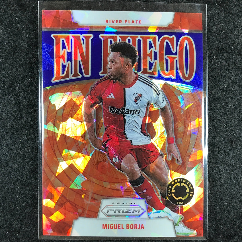 2025 Prizm FIFA Club World Cup MIGUEL BORJA En Fuego Blue Ice 75/99 #27