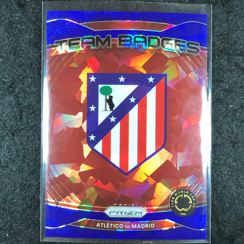 2025 Prizm FIFA Club World Cup ATLETICO DE MADRID Team Badges Blue Ice 12/99 #1