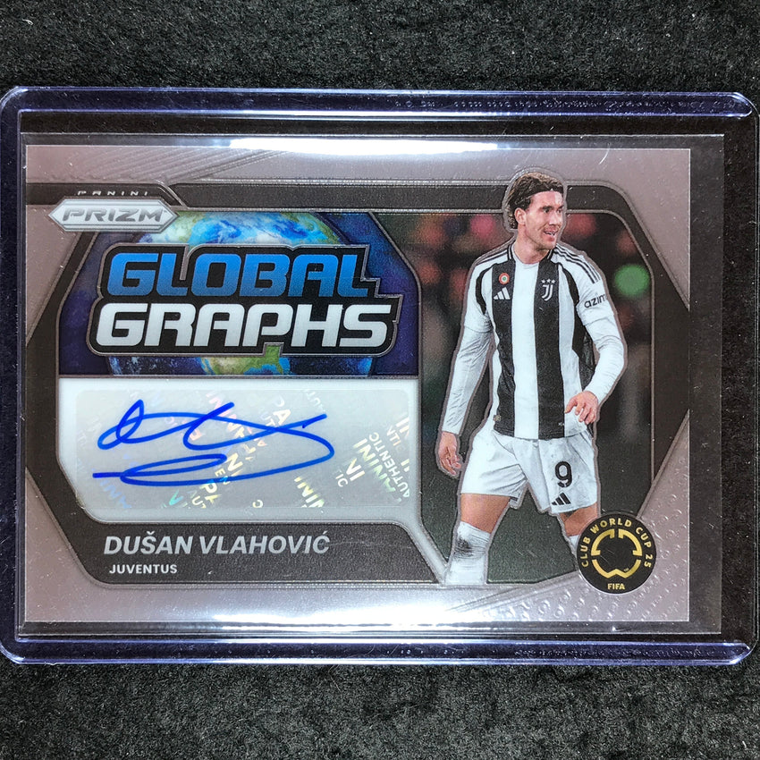 2025 Prizm FIFA Club World Cup DUSAN VLAHOVIC Global Graphs Auto Base #DV