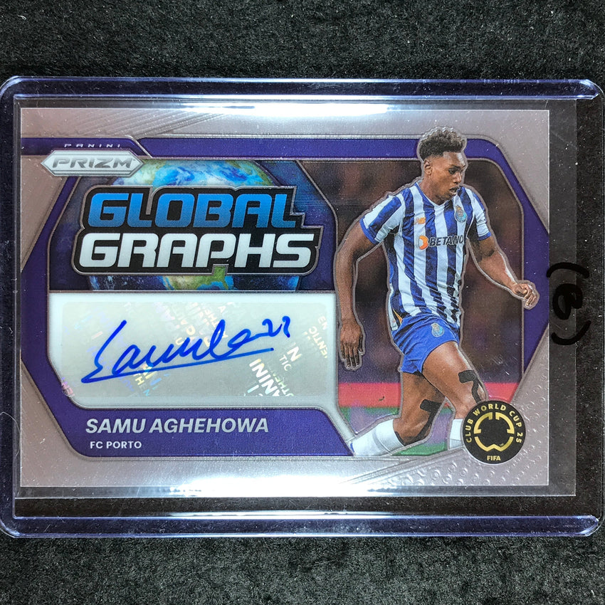 2025 Prizm FIFA Club World Cup SAMU AGHEHOWA Global Graphs Auto Base #SA (B)