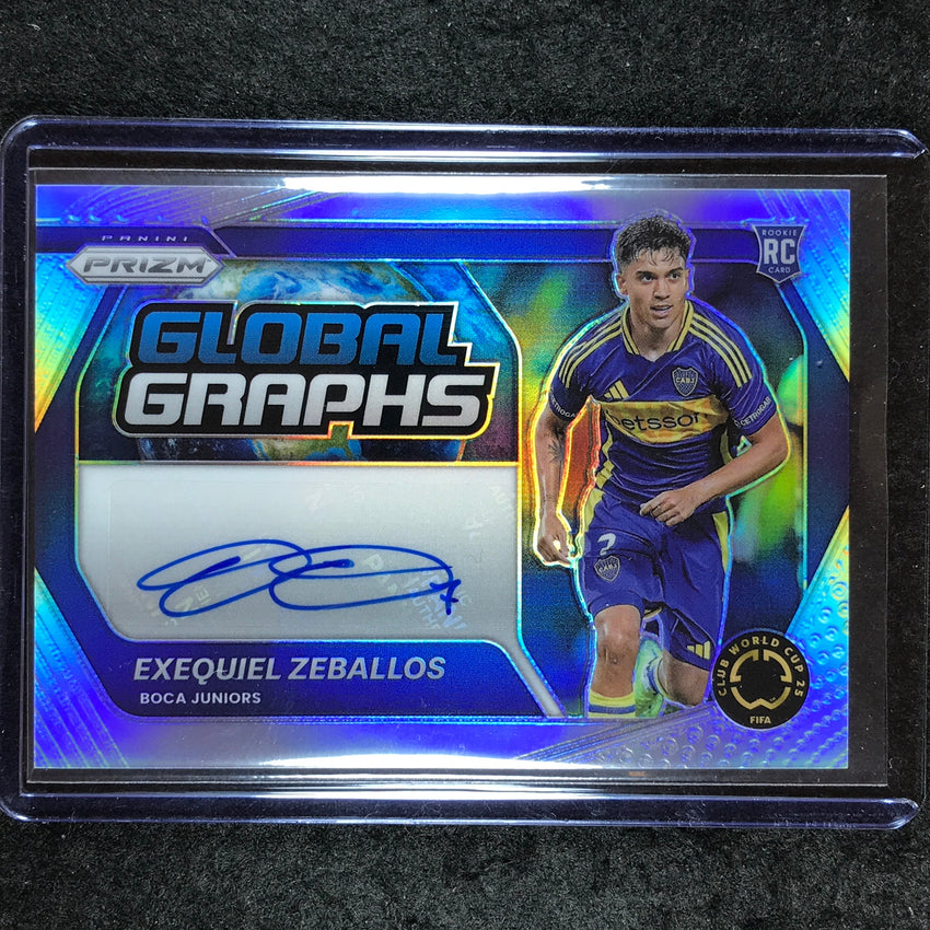 2025 Prizm FIFA Club World Cup EXEQUIEL ZEBALLOS Global Graphs Rookie Auto 82/99